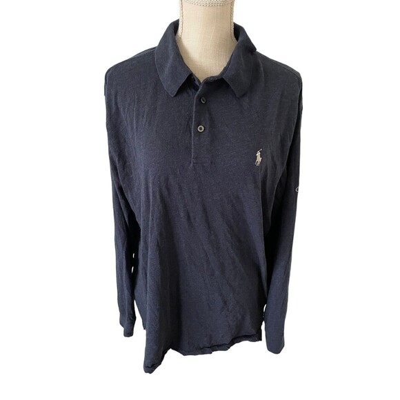 POLO GOLF Ralph Lauren Henley Shirt Wool Silk Blend Size Large - Picture 1 of 6